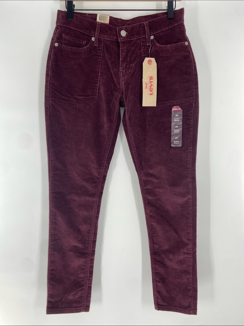 Levi's Red Mid Rise Skinny Jeans Size 28 NWT